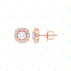 0.30 CTW Round Cut Solitaire With Accents Lab Grown Diamond earring, Diamond, Lab Grown Diamond, Solitaire Diamond earring, 0.30 CT Round Cut, Rose Gold earring, best diamond earring