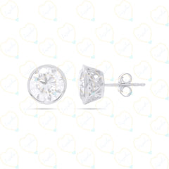 2.00 CTW Round Cut Stud Lab Grown Diamond Earrings for Women