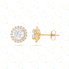 1.70 CTW Round Cut Stud Lab Grown Diamond Earrings for Women