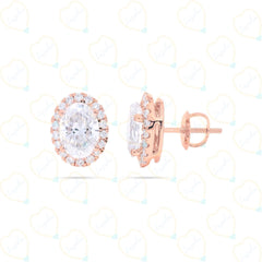 1.50 CTW Oval Cut Stud Lab Grown Diamond Earrings for Women