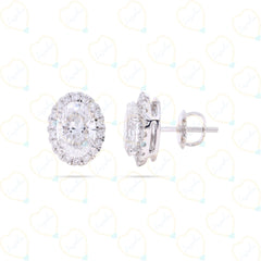 1.50 CTW Oval Cut Stud Lab Grown Diamond Earrings for Women