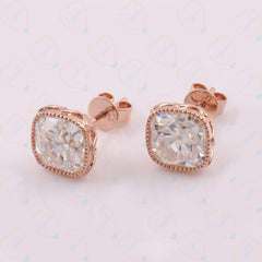 1.80 CTW Cushion Cut Stud Lab Grown Diamond Earrings for Women