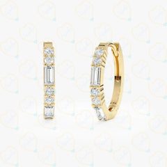 Round Cut Hoop Lab Grown Diamond Earrings for Women