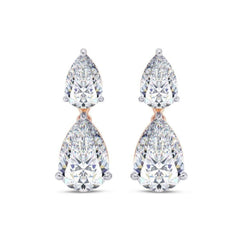 2.50 CTW Pear Cut Drop Dangle Lab Grown Diamond Earrings for Women