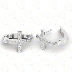 0.50 CTW Round Cut Hoop Lab Grown Diamond Earrings for Women