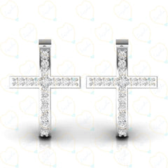 0.50 CTW Round Cut Hoop Lab Grown Diamond Earrings for Women