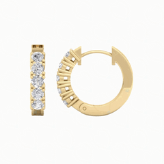 1.10 CTW Round Cut Hoop Lab Grown Diamond Earrings for Women