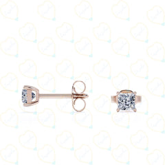 0.60 CTW Princess Cut Stud Lab Grown Diamond Earrings for Women