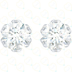 2.00 CTW Round Cut Stud Lab Grown Diamond Earrings for Women