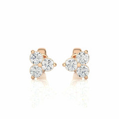 1.00 CTW Round Cut Stud Lab Grown Diamond Earrings for Women