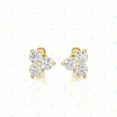 1.00 CTW Round Cut Stud Lab Grown Diamond Earrings for Women