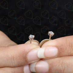 0.70 CTW Round Cut Solitaire Lab Grown Diamond Earrings for Women