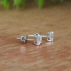 2.00 CTW Princess Cut Solitaire Lab Grown Diamond Earrings for Women