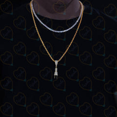 0.70 TCW Round Cut Hip Hop Lab Grown Diamond Pendant for Women