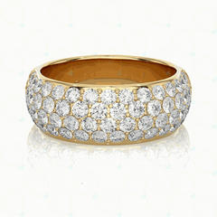 5.00 CTW Round Cut Half Eternity Lab Grown Diamond Ring for Women