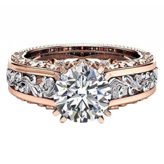 0.90 CTW Round Cut Art Deco Lab Grown Diamond Ring for Women