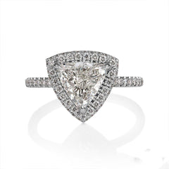 1.50 CTW Trillion Cut Hidden Halo Lab Grown Diamond Ring for Women