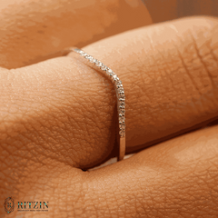 0,1005 TCW Rundschliff Moissanit Diamant Halb Ewigkeit Ehering für Frauen Versprechensband 