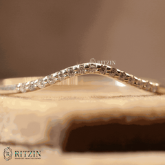 0,1005 TCW Rundschliff Moissanit Diamant Halb Ewigkeit Ehering für Frauen Versprechensband 