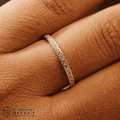 Einzigartiger 0,589 TCW Moissanit Diamant Halb Ewigkeit Ehering für Frauen Personalisierbares Geschenk für Sie 