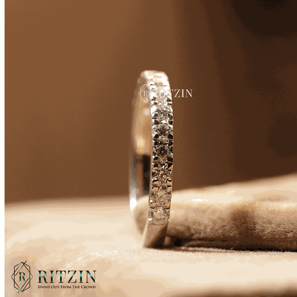 Einzigartiger 0,78 TCW Moissanit-Diamant-Pavé-Ehering für Frauen, rund, exklusiver Schmuck, Geschenk für Sie 