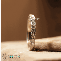 Einzigartiger 0,78 TCW Moissanit-Diamant-Pavé-Ehering für Frauen, rund, exklusiver Schmuck, Geschenk für Sie 