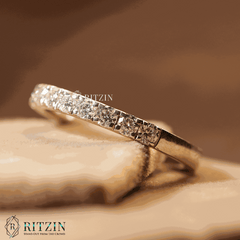 Einzigartiger 0,78 TCW Moissanit-Diamant-Pavé-Ehering für Frauen, rund, exklusiver Schmuck, Geschenk für Sie 