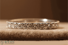 Einzigartiger 0,78 TCW Moissanit-Diamant-Pavé-Ehering für Frauen, rund, exklusiver Schmuck, Geschenk für Sie 