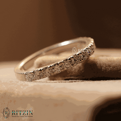 Einzigartiger 0,78 TCW Moissanit-Diamant-Pavé-Ehering für Frauen, rund, exklusiver Schmuck, Geschenk für Sie 