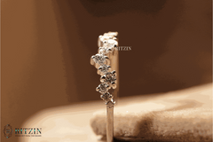 Alianza de boda única de moissanita redonda de 1,00 TCW para mujer, estilo media eternidad, regalo de joyería para ella