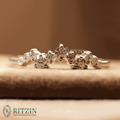 Alianza de boda única de moissanita redonda de 1,00 TCW para mujer, estilo media eternidad, regalo de joyería para ella