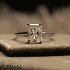 Anillo de compromiso solitario con halo oculto y corte radiante de 1.8606 TCW para mujer, joya exclusiva, regalo para ella 