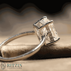 Anillo de compromiso solitario con halo oculto y corte radiante de 1.8606 TCW para mujer, joya exclusiva, regalo para ella 