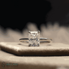 Alianza de boda única con solitario radiante de 1,74 TCW para mujer, regalo de joyería exclusivo para ella 