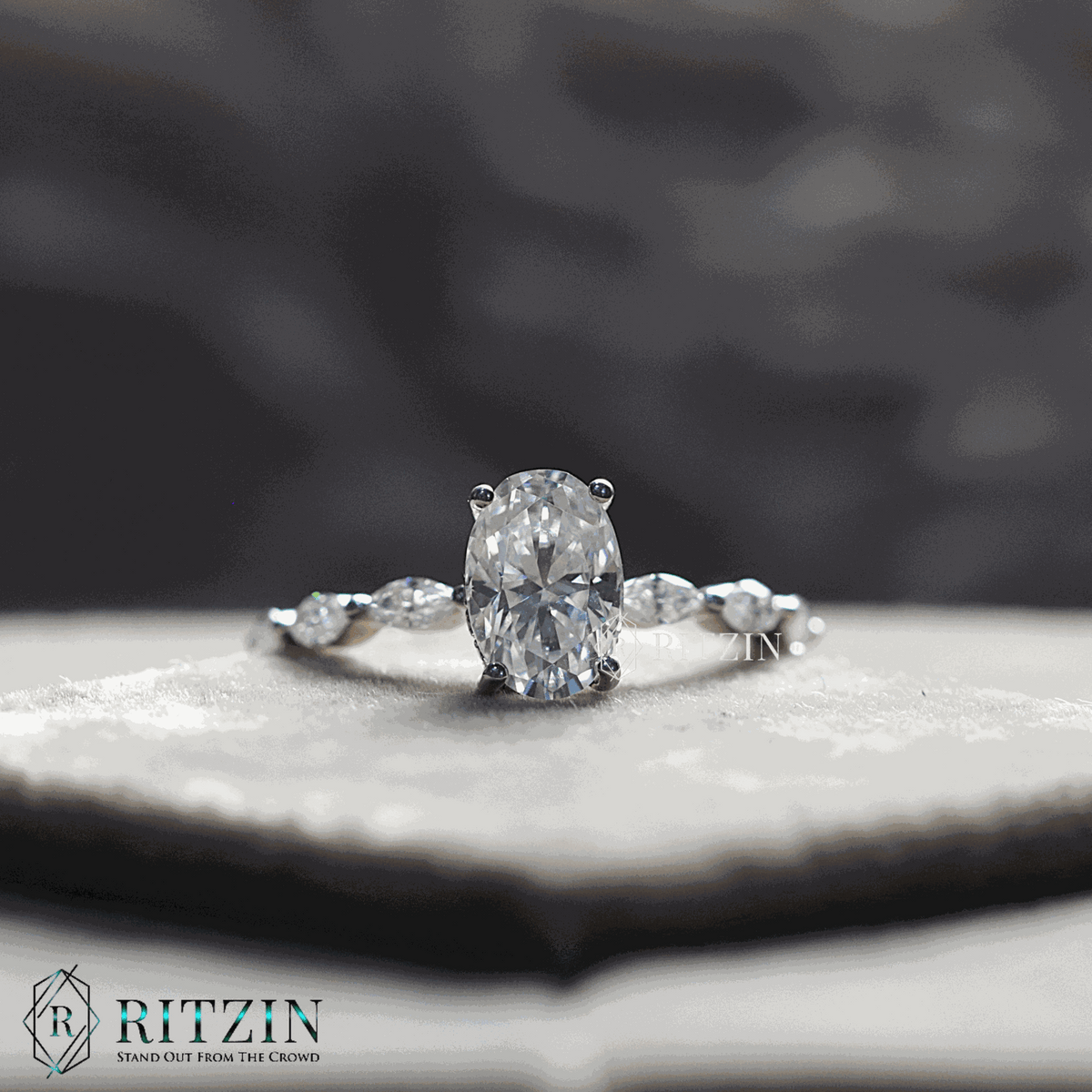 Einzigartiger Ehering im ovalen und Marquise-Stil mit verstecktem Heiligenschein für Frauen, 1.9172 TCW, exklusiver Schmuck, Geschenk für Sie 