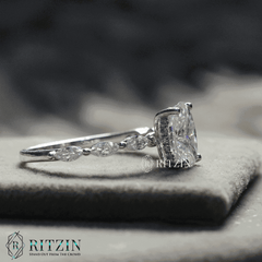 Einzigartiger Ehering im ovalen und Marquise-Stil mit verstecktem Heiligenschein für Frauen, 1.9172 TCW, exklusiver Schmuck, Geschenk für Sie 