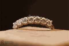 Exklusiver 0,72 TCW Moissanit-Verlobungsring für Damen, brillanter 7-Stein-Stil mit verstecktem Halo, einzigartiger Schmuck, Geschenk für Sie 