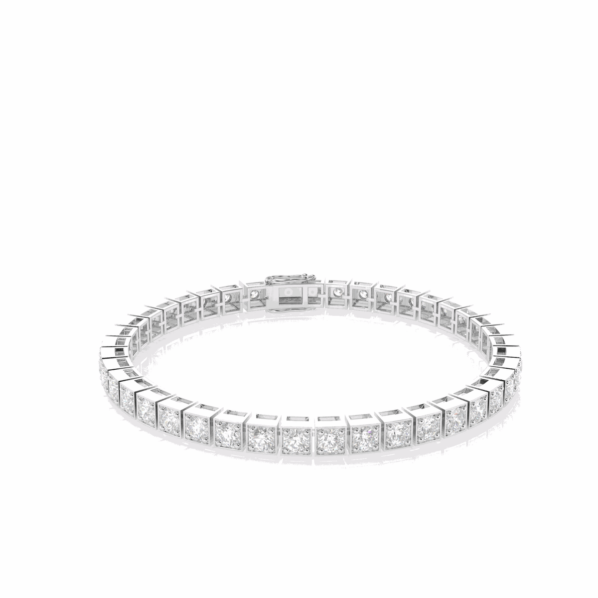1.23 TCW Round Brilliant Cut Tennis 10K Lab Grown Diamond Bracelet for Women