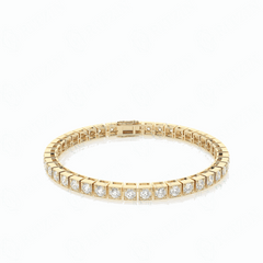 1.23 TCW Round Brilliant Cut Tennis 10K Lab Grown Diamond Bracelet for Women