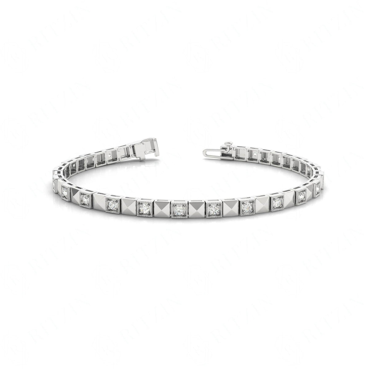 4.50 MM Round Cut Diamond Prong  Set Tennis Bracelet For_Women