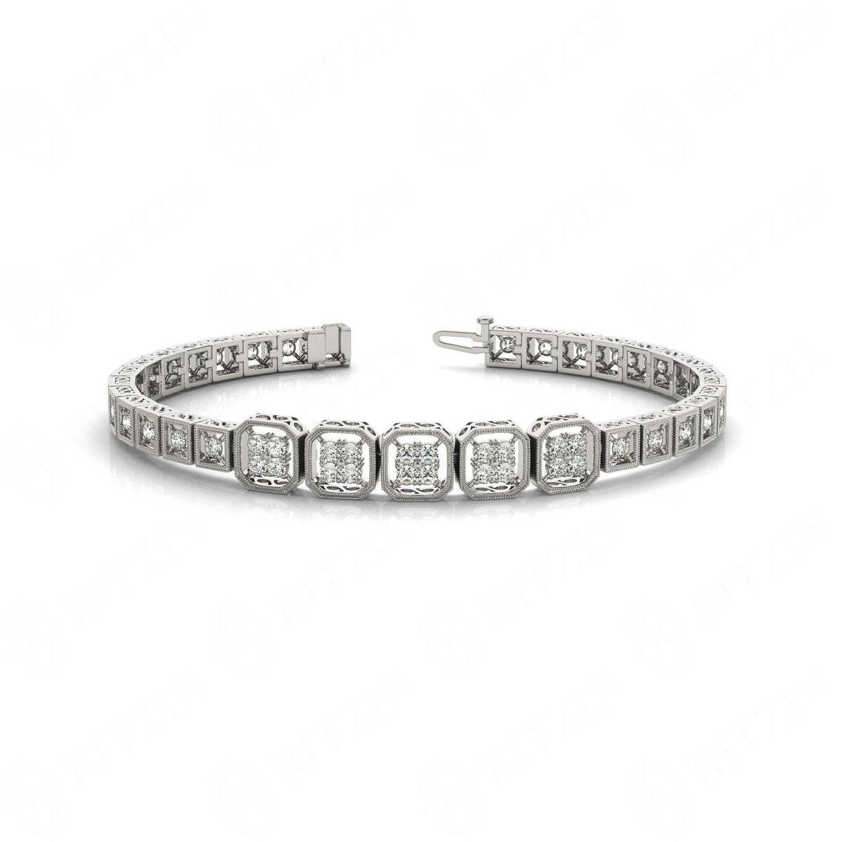 2.60 MM Round Cut Diamond Prong Set Tennis Bracelet For Women