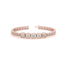 2.60 MM Round Cut Diamond Prong Set Tennis Bracelet For Women