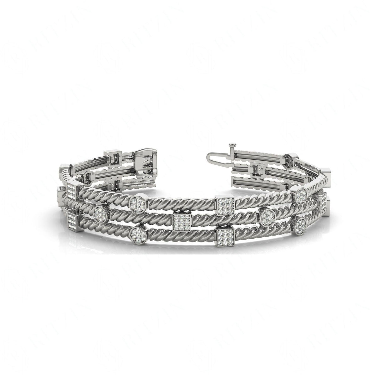 1.20 MM Round__Cut Diamond Prong Set Tennis Unique Style Bracelet For Women