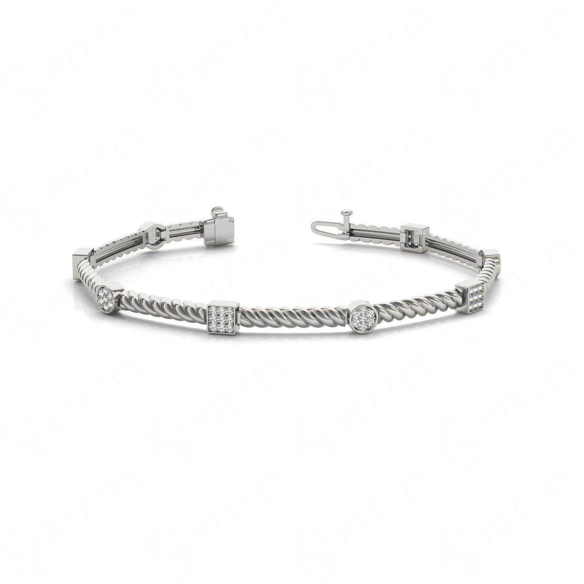 1.50MM__Round Cut Diamond Prong Set Tennis Unique Style Bracelet For Women