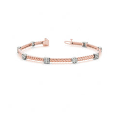 1.50MM__Round Cut Diamond Prong Set Tennis Unique Style Bracelet For Women