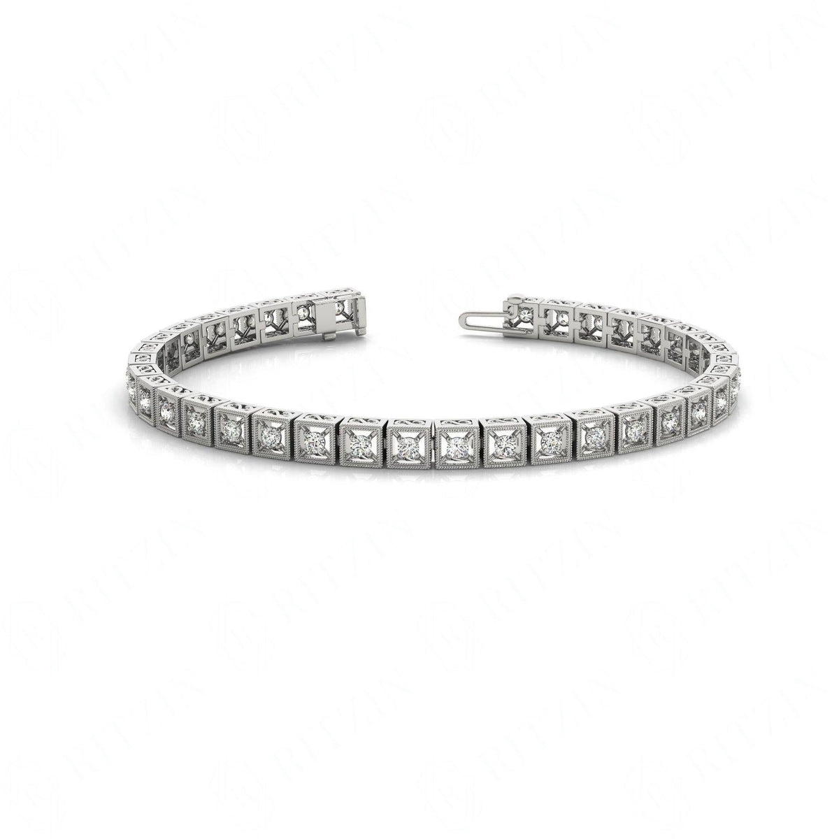 2.00 MM Round Cut_Diamond Prong  Set Tennis Bracelet For Women