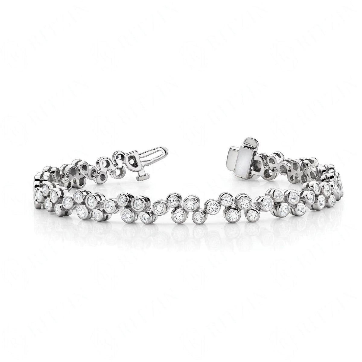 1.50 MM_Round Cut Diamond Prong Set Tennis Unique Style Bracelet For Women