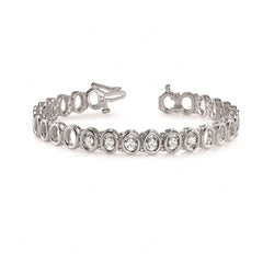3.00 MM_RoundCut Diamond Prong Set Tennis Bracelet For Women