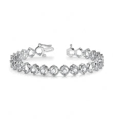3.00 MM Round_Cut Diamond Prong Set Tennis Bracelet For Women