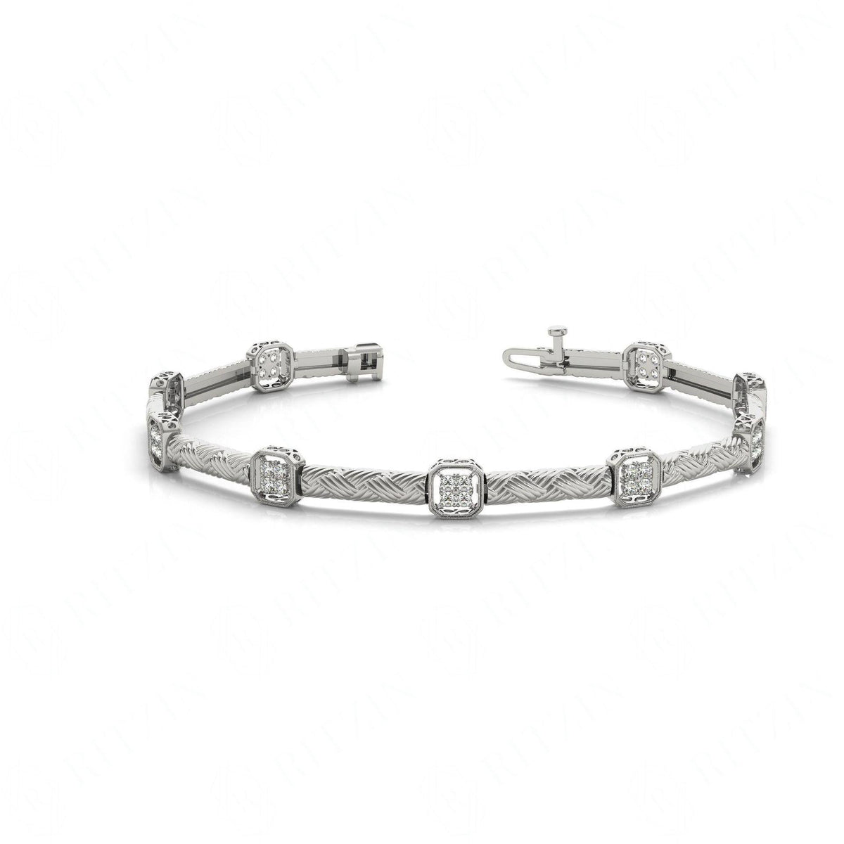2.00 MM Round Cut Diamond_Prong Set Tennis Unique Style Bracelet For Women